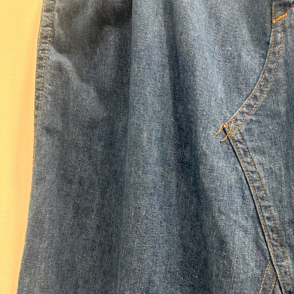 VTG 70s Landlubber Denim Maxi Skirt High Waist Cottage Hippie Retro Boho Medium - Picture 6 of 11